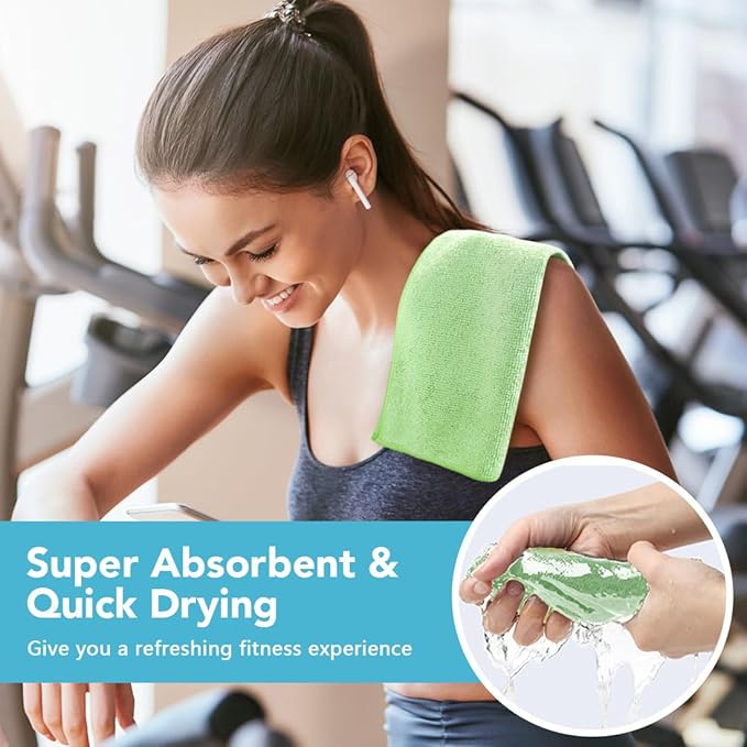 Orighty Wash Cloths Bulk Towels Set 200 Pack, Highly Absorbent and Soft Feel Microfiber Face Cloths, Multi-Purpose Washcloths & Hand Towels for Bathroom, Hotel, Spa, and Gym, 12x12 Inch, Multicolor