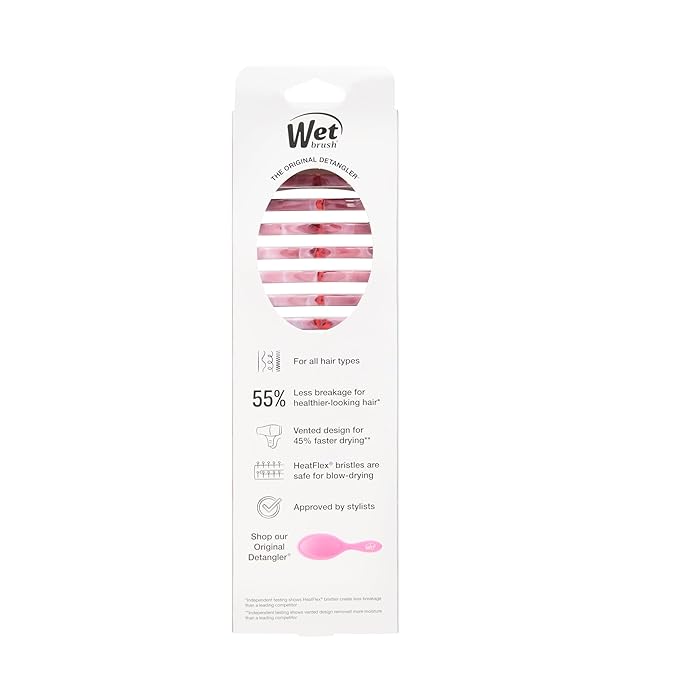 Wet Brush Speed Dry Hair Brush, Pink (Sweet Seaglass) - Vented Design & Soft HeatFlex Bristles Are Blow Dry Safe - Ergonomic Handle Manages Tangles - Pain-Free Hair Accessories