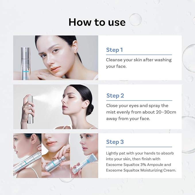 APOTHE Exosome Squal-Tox Booster Cream Mist 3.38 fl oz (100ml) – Hydrating, Soothing, and Brightening with Squalane, Centella Asiatica, and Niacinamide