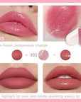 evpct 3Pcs Mini Clear Color Changing PH Tinted Lip Gloss Set for Women Girls 10-12 Pink Mood Lip Oil Gloss Balm Tint Stain Glaze Pack Hydrating Moisturizer Lipstick Magic labiales magicos,0.14fl.oz*3