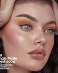 Monochrome Pressed Eyeshadow, Waterproof Neutral Powde Mini Eyeshadow, sombras para ojos, Talc, Paraben & Cruelty Free (H08#Matte Brown)