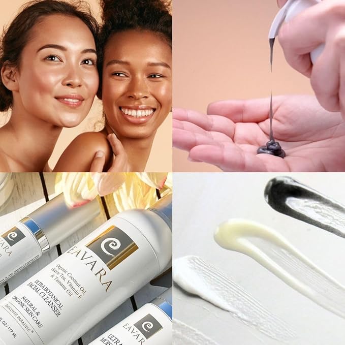 Organic Face Wash - Anti-Aging, Hydrating, Gentle Daily Cleanser for Women and Men with Coconut Oil, Aloe Vera, Activated Charcoal, and Vitamin C and E