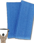 Terra Distribution Exfoliating Washcloth [Designed in Japan] - Rough Textured Extra Long (47.24 inch) Towel for Scrubbing and Dead Skin Removal, Loofah Alternative (2pcs Set(Blue))