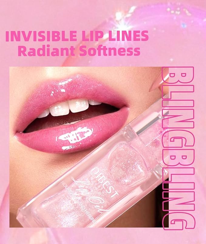Cosmetics Color Changing Lip Oil V2, Magic Color Changing Lip Oil Cosmetics, Plumping Lip Oil Moisturizing Lip Gloss, Long Lasting Lip Glow Oil Non-sticky Warm Change Glitter Lip Tint (Pack of 1)