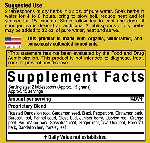 Liver Detox Tea by SpeedyVite | Organic | Cleanses, Supports Liver, Gallbladder Health with Dandelion Root, Dandelion Leaf, Fennel, PAU d' Arco bark, Sassafras, Ginger