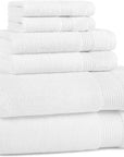 Arkwright Bath Towels Set of 6 - Super Soft 100% Cotton, 600 GSM Quick Dry & Absorbent, Luxury Bathroom Essentials with 2 Shower Towels, 2 Hand Towels and 2 Washcloths, Dove White