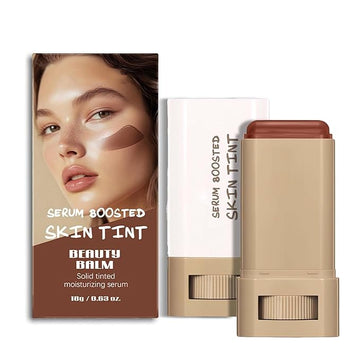 2 Pcs Foundation Stick Beauty Balm Serum Boosted Skin Tint Solid Tinted Moisturizing Serum Contour Stick Foundation for Women Natural Finish Makeup (2, 2)