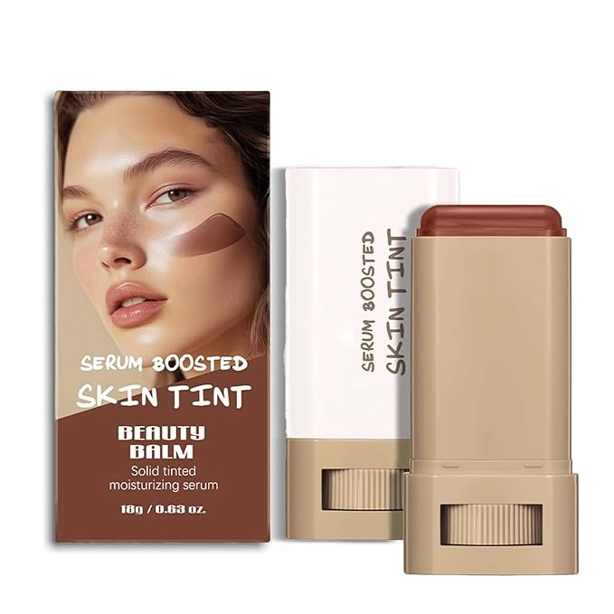 2 Pcs Foundation Stick Beauty Balm Serum Boosted Skin Tint Solid Tinted Moisturizing Serum Contour Stick Foundation for Women Natural Finish Makeup (2, 2)