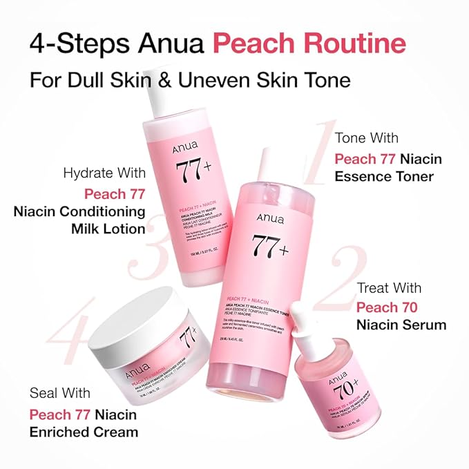 Anua Peach Niacinamide Cream, Face Moisturizer for Dry Skin with Vitamin B12, Collagen, Ceramide, Panthenol, Korean Skin Care for Glass Skin (50ml, 1.69 fl.oz.)
