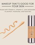 BODYOGRAPHY - NATURAL FINISH Foundation (Med/Dark#200): Oil-Free Anti-Aging Gluten-Free, Paraben-Free