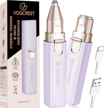 Eyebrow Hair Trimmer: Rechargeable Facial Hair Removal Device for Removing Unwanted Peach Fuzz from Lips Chin Neck As Well As Shaping Eyebrows