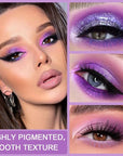 evpct 9 Colors Purple Glitter Eyeshadow Palette, Lavender Violet Purple Pink Glitter Metallic Shimmer Sparkly Eye Shadow Palette Makeup for Older Women Blue Eyes, Waterproof Highly Pigmented Eyeshadow