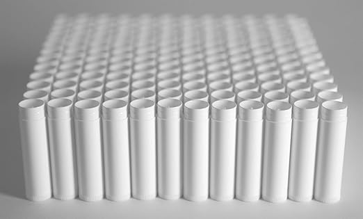 144 White Plastic Empty Lip Balm Crafting