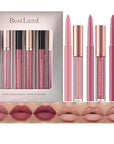 BestLand 6Pcs Matte Liquid Lipstick + Lip Liner Pens Set, One Step Lips Makeup Kits Pigment Velvety Nude Lip Stain Waterproof Long Wear Lip Gloss Make up Gift Set (Natural Allure Bundle)