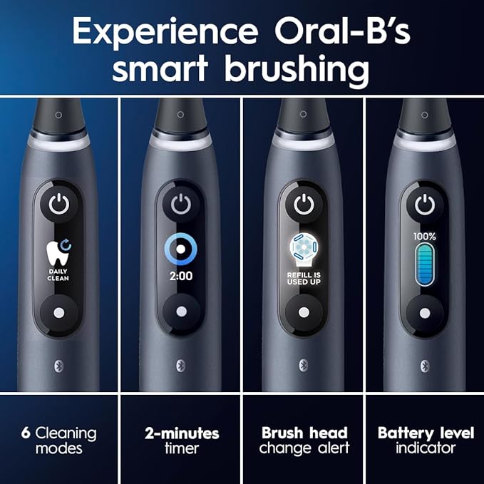 Oral-B iO Series 8 Electric Toothbrush with 2 Replacement Brush Heads, Violet Ametrine