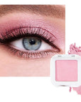 evpct Pink Single Eyeshadow Palette, Bright Light Pink Rose Glitter Shimmer Sparkle Cream Eye Shadow Palette Makeup for Older Women, High Pigment Waterproof Monochrome Mini Eyeshadow Makeup Products