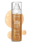 KYDA Body Glow Oil, SPF 45 Sunscreen Body Oil with Gold Mica, Sun-kissed Glow Skin Illuminator, Moisturizing Coconuts Summer Sunscreen, Water Resistant, 3.38 fl oz, AMBER