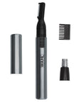 Wahl Micro Groomsman Battery Personal Trimmer for Hygienic Grooming with Rinseable, Interchangeable Heads for Eyebrows, Neckline, Nose, Ears, & Other Detailing - 05640-600