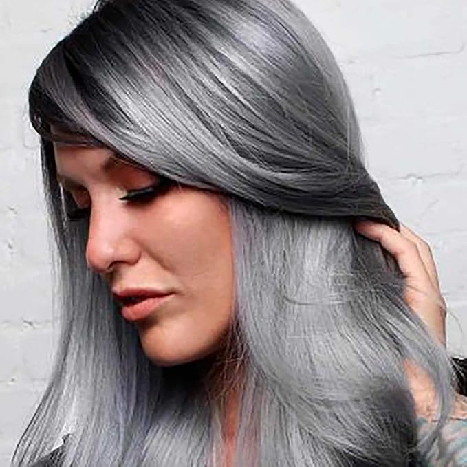 Metallic Graphite Gray Hair Dye Demi-Permanent, Grey Toner for Bleached Hair, Anti-Breakage Plex Hair Care, Vegan & Cruelty-Free, 100% Gray Coverage, Silver Hair Color by Smart Beauty