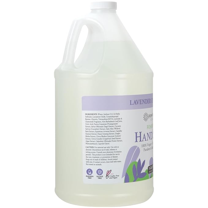 Ginger Lily Farms Botanicals All-Purpose Foaming Hand Soap Refill, 100% Vegan & Cruelty-Free, Lavender Chamomile Scent, 1 Gallon (128 Fl Oz)