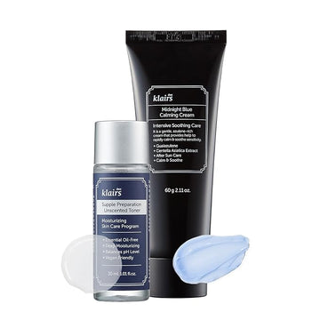 DearKlairs] Supple Unscented Toner + Blue Calming Cream Set, Hydrating, Fast Absorbing, K-Beauty Skincare Routine