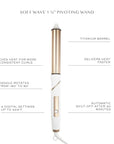 Kristin Ess Hair 1 1/4 Inch Rotating Curling Iron Pivot Wand for Beach Waves - Dual Voltage + Auto Shut Off - Long Barrel Salon Professional Hot Tool Curling Iron - Rotate + Spin to 90 Degrees
