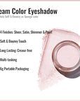 Oulac Light Pearl Cream Eyeshadow also for Highlighter Shimmer Eye Shadow Waterproof&Long Lasting with Moisturizing Formula Blendable Shimmer Eye Make-up,Vegan & Cruelty-Free,6g P04
