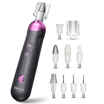 Manicure Pedicure Kit for Women Men: Eletorot Professional Electric Nail File Set, 5 Speeds Rechargeable Cordless Toe Nail Grinder Cuticle Tools for Feet Care, Gifts for Dad Boyfriend Grandpa Son