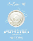 SheaMoisture Hair Mask - Manuka Honey & Yogurt, Hydrate + Repair Protein Power Treatment, Hair Treatment for Dry, Damaged Hair Care with Organic Shea Butter & Castor Oil for Hair, 8 Oz (Pack of 2)