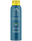 Oars + Alps Sunscreen Spray for Face & Body, SPF 50 Spray Sunscreen Infused with Vitamin C & Antioxidants, No White Residue, Water & Sweat Resistant, All Skin Types, Lightweight, Hydrating, 6oz, 1pk