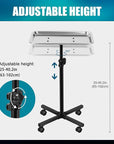 POARMEEY Salon Tray on Wheels Salon Rolling Cart with Professional Stainless Steel Tray Tattoo Stand with Adjustable Height Angle