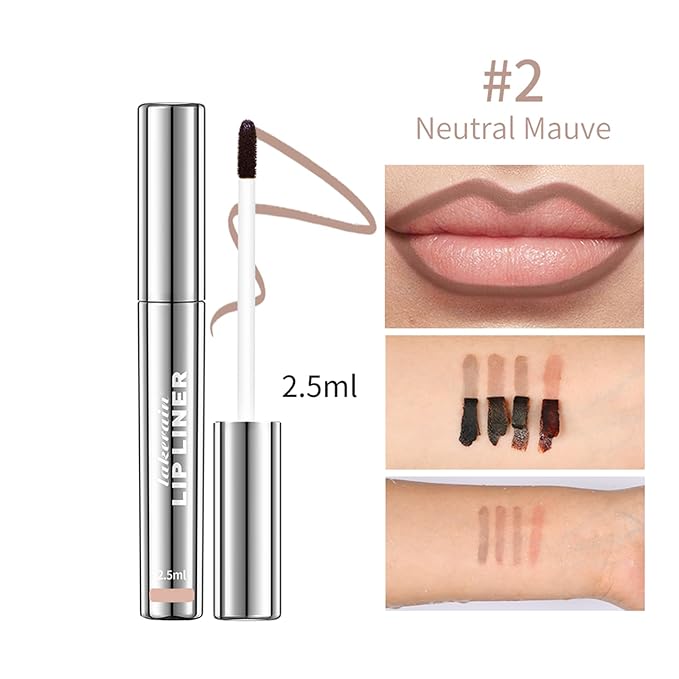 Peel Off Lip Liner Stain - Long-Lasting, Smudge-Proof, Waterproof Nude Matte Lip Tint, Non-Fading Peel Off Lip Color, Effortless Precision & Full Coverage, Vegan & Cruelty-Free, #2 Neutral Mauve
