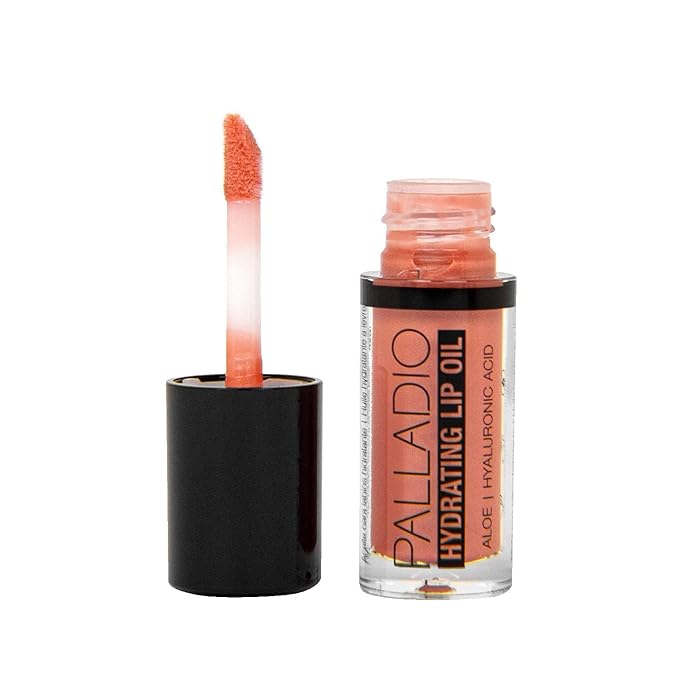 Palladio Hydrating Lip Oil Infused with Hyaluronic Acid, Non-Sticky Formula, Subtle shine with tinted sheer color, liquid lipstick, prevents chapped lips, Vegan & Cruelty-Free | 0.13 Oz. (NOT!)
