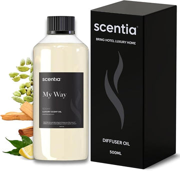 Scentia My Way Hotel Diffuser Refill Oil Inspired by The 1 Hotel Miami Beach- 500 ml 16.9 fl oz - Essential Oil Blend Sandalwood, Cedar & Lemon Notes for Aromatherapy HVAC Diffuser, Thanksgiving Gift