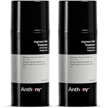 Anthony Ingrown Hair Treatment for Men (Pack of 2) – Gel Solution to Calm Down Razor Burn – Scar and Redness Eliminator, Bump Removal – 3 Fl. Oz
