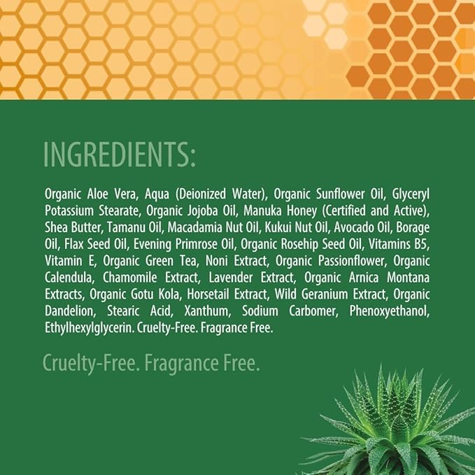 Manuka Honey Eczema Cream Moisturizing Lotion Fragrance Free For Psoriasis Relief - Itchy, Dry Skin Rash Ointment - Skin Soothing Moisturizer - Body & Face Cream - Kids & Adults 16oz