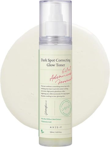 AXIS-Y Dark Spot Correcting Glow Toner - Brightening & Hydrating with 5% Niacinamide, Glutathione & Hyaluronic Acid - Vegan Korean Skin Care Exfoliator Face Toner for All Skin Types - 4.22 fl. oz.