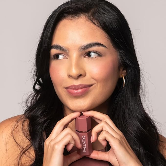 Palladio Liquid Blush for Cheeks & Lips 2-in-1 Makeup Face Blush, Weightless Cream Formula, Smudge Proof Long-Wearing Pigmented Blush, Natural Look Makeup Face Blushes, Dewy Finish, Dusty Rose