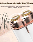 Facial Hair Removal for Women, Portable Painless Electric Shaver Device with Built-in LED, Wet/Dry Electric Razor Hair Remover Epilators for Face, Chin, Upper Lip and Arms (White-2025)