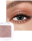 evpct Rose Gold Single Eyeshadow Palette Makeup for Older Women, Amber Rush Brown Shimmer Glitter Sparkly Cream Eye Shadow Palette Brightener Makeup for Older Women, High Pigment Monochrome Eyeshadow