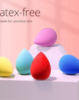 BEAKEY Makeup Sponge 5 Pcs Set, Latex-Free and Soft Boun Boun Beauty Sponge for Blending, Makeup Sponges for Foundation, Liquid, Cream and Powder. Blender for Enhanced Make Up Application