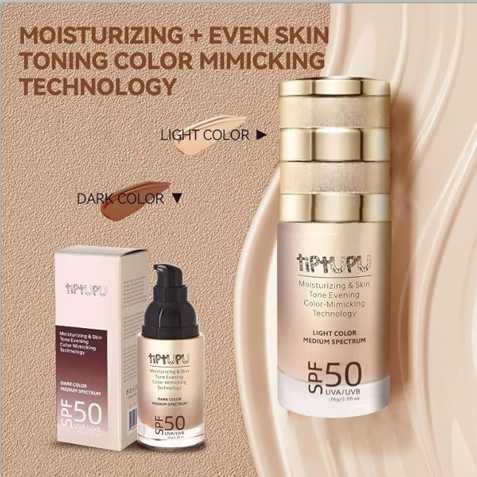 SPF 50 Liquid Foundation,Long Lasting,Moisturizing,Matte & Non-Comedogenic Foundation Makeup for All Skin,Medium-Full Coverage (Light, 1.05 FL.OZ (Pack of 1))
