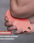 Silicone Body Scrubber Silver-Infused Dual-Sided 3-in-1 for Shower, Body Cleaning+Massage+Exfoliator Body Brush Buffer for Men and Women, Silicone Loofah, Non-Slip Handle (Pink)
