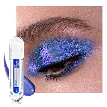 AMY'S DIARY Duochrome MultiChrome Chameleon Liquid Metallic Eyeshadow, High-Impact Multi-Dimensional Finish,Blue Purple Silky Smooth and High Pigment Holographic Glitter Eyeshadow Makeup (06#)