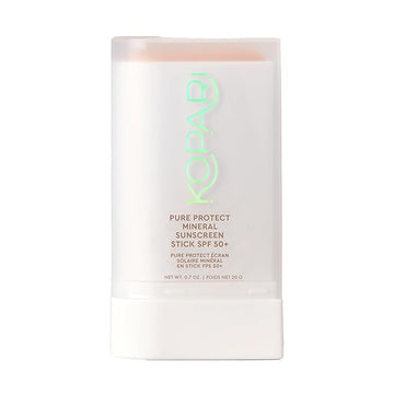 Kopari PURE PROTECT 100% Mineral Sunscreen Stick SPF 50+ Clear Zinc Oxide Face and Body Sunscreen with Hydrating Argan Oil, Shea Butter, Sheer Finish, Ultra-Portable, for Easy Reapplication