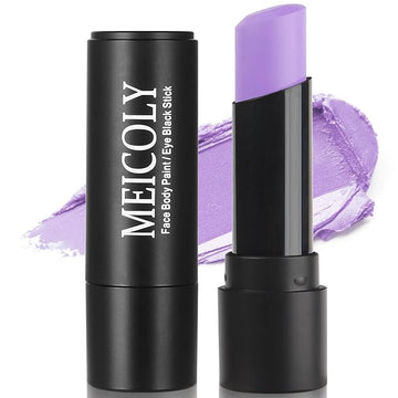MEICOLY Light Purple Face Body Paint Stick for Halloween SFX Ursula Cosplay Makeup,Lavender Violet Lilac Pale Purple Face Paint,Waterproof Eye Black Stick for Baseball Softball Football Lacrosse