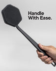 TOOLETRIES Silicone Back Scrubber - Exfoliating Shower Brush, Back Washer for Men, Durable Back Brush with Long Handle - Long Lasting Bath & Shower Accessories - Charcoal