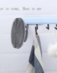 INNERNEED Food-Grade Soft Silicone Body Scrubber Shower Brush Handheld Cleansing Skin Brush, Gentle Exfoliating and Lather Well (Gray)