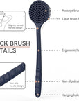 3 PCS Silicone Bath Brush Set,Back Scrubber & Body Brush & Face Brush Set, Super-Exfoliating & Lathering Body Scrubber, Shower Brush, Face Scrubber Combination for HomeBathroom Hotel Travel.(Blue)