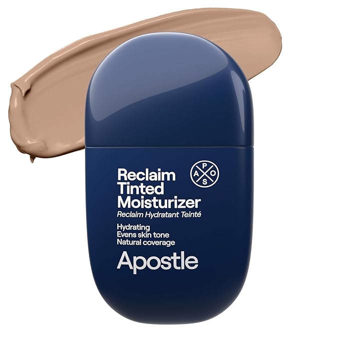 APOSTLE Reclaim Tinted Moisturizer for Men (7 Savanna La Mar) Niacinamide, Vitamin E, Squalane, Hyaluronic Acid, Tinted Face Moisturizer For Men.Hydrates, Evens Skin Tone 1 Fl. Oz.